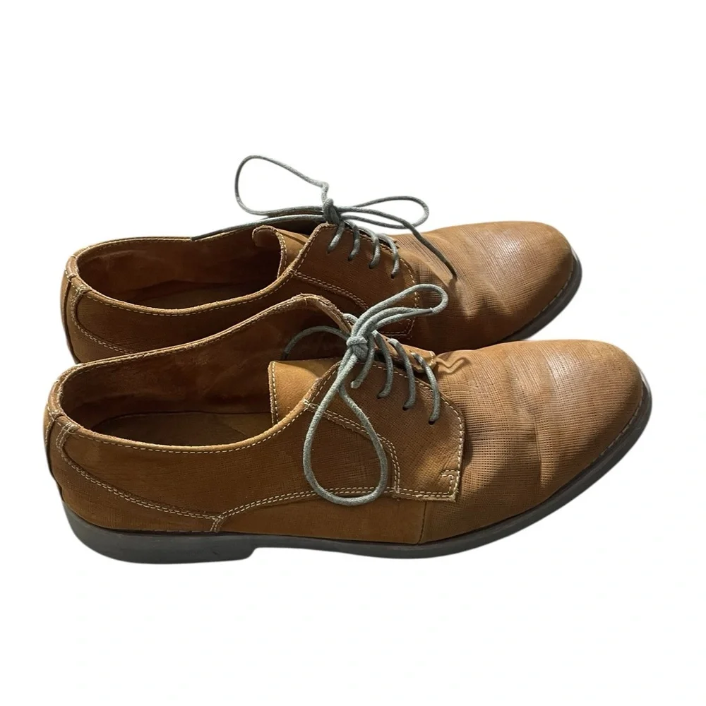 F1- Men's Tan Leather Upper Derby Shoes - size 12